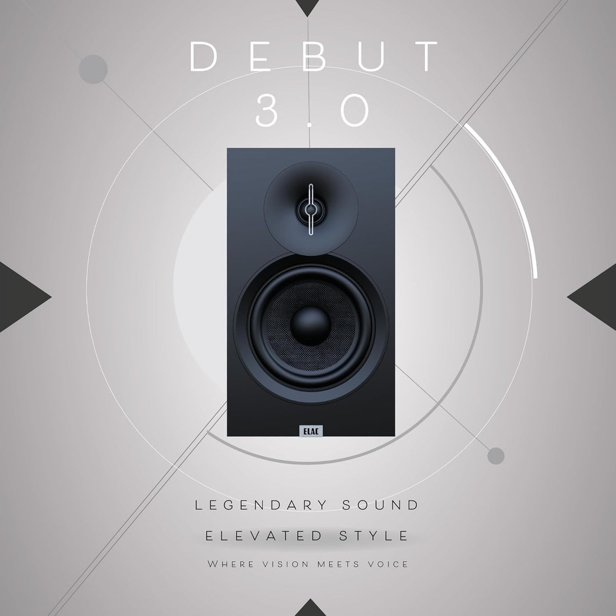 ELAC Debut 3.0 DB53-WN Bookshelf Speakers, Walnut (Pair) - 1” Aluminum Dome Tweeter & 5.25” Aramid Fiber Woofer - 2-Way Bass Reflex - 48Hz to 38KHz Response