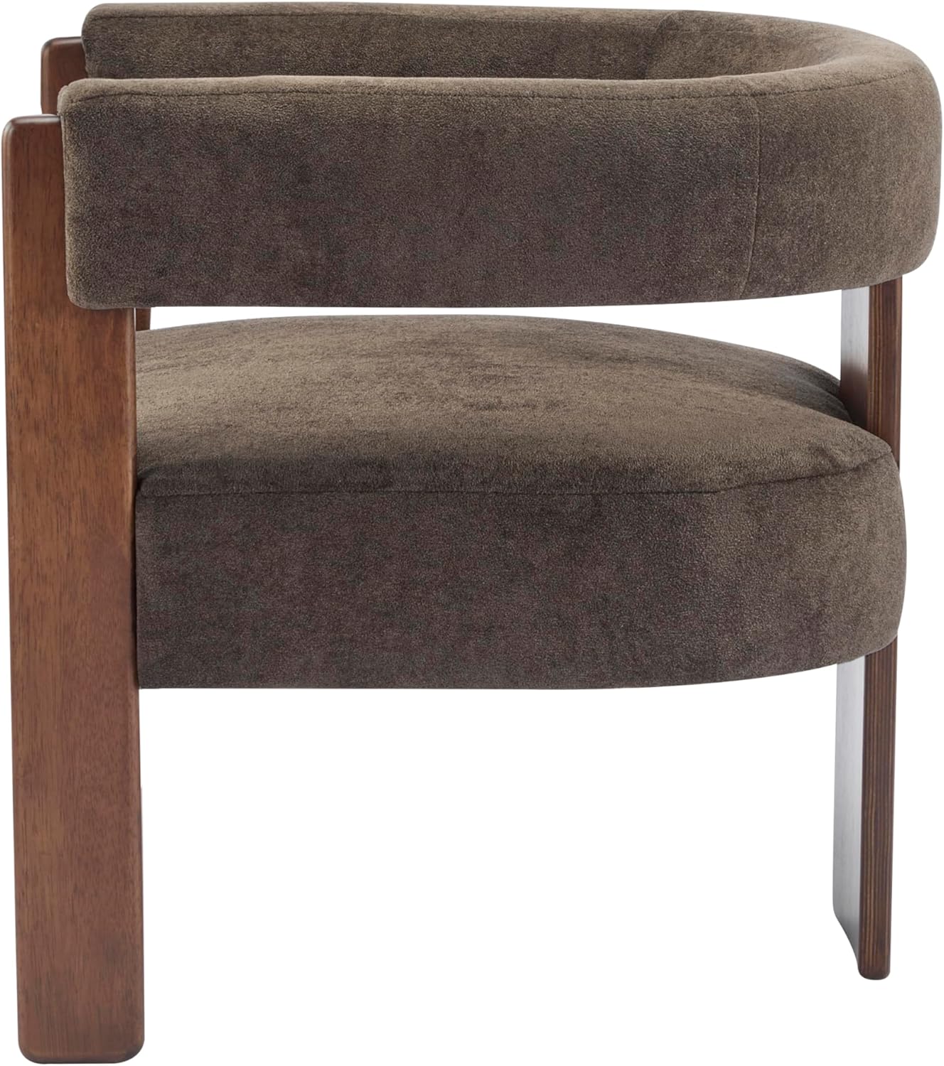 Christopher Knight Home Nettie Modern Accent Chair for Living Room, Velvet Fabric Single Lounge Sofa Chair with Wooden Frame, Lounge Armchair with Cushion, Comfy Reading Chair for Bedroom, Dark Brown