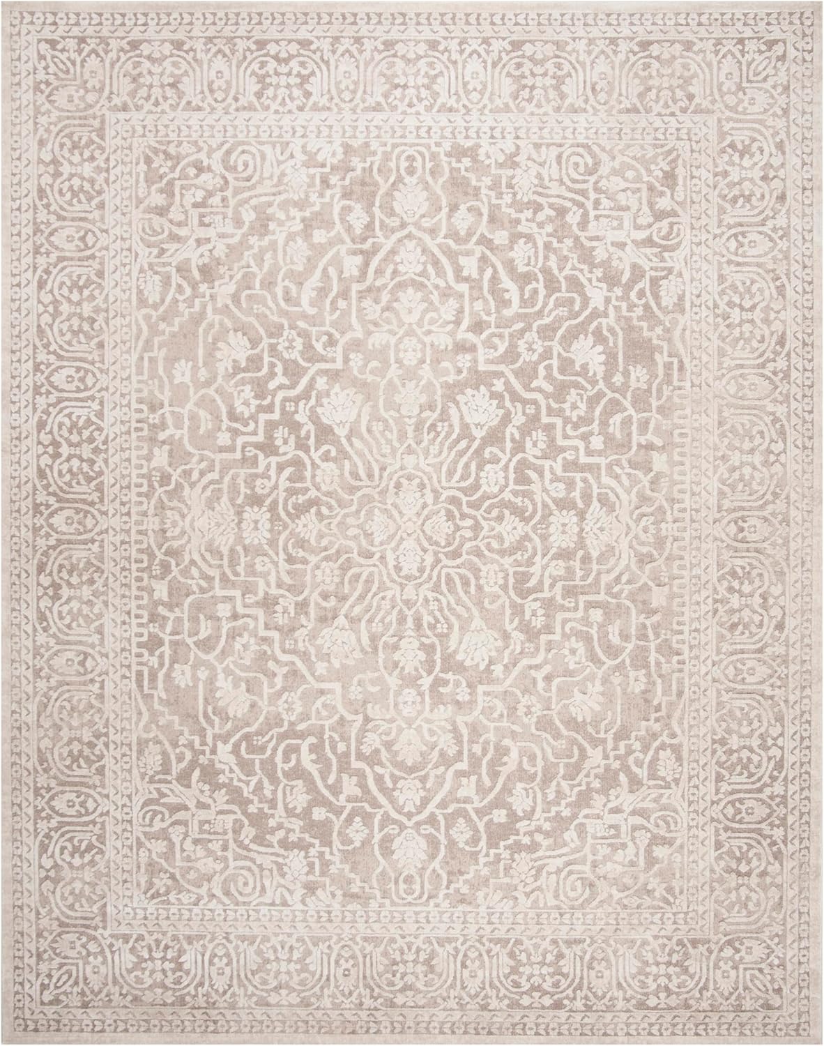 SAFAVIEH Area Rug 9x12 - Reflection Collection - Large - Beige & Cream, Non-Shedding & Easy Cleaning, Ideal for Living Room, Bedroom, Dining Space (RFT670A)