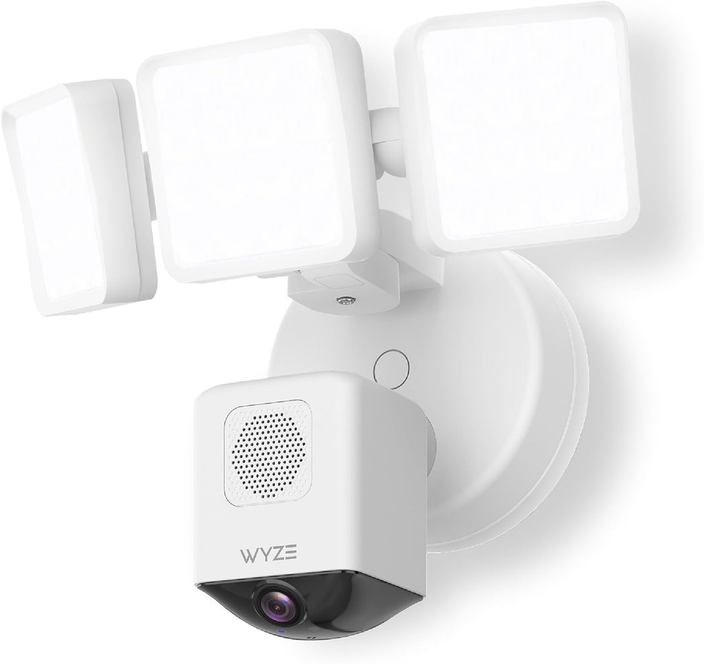 WYZE Floodlight Camera Pro, PCMag Editors' Choice 3000-Lumen LEDs, 2.5K HD Outdoor Security Camera, 180° Wide View, Motion Detection, Color Night Vision, Works with Alexa & Google-White