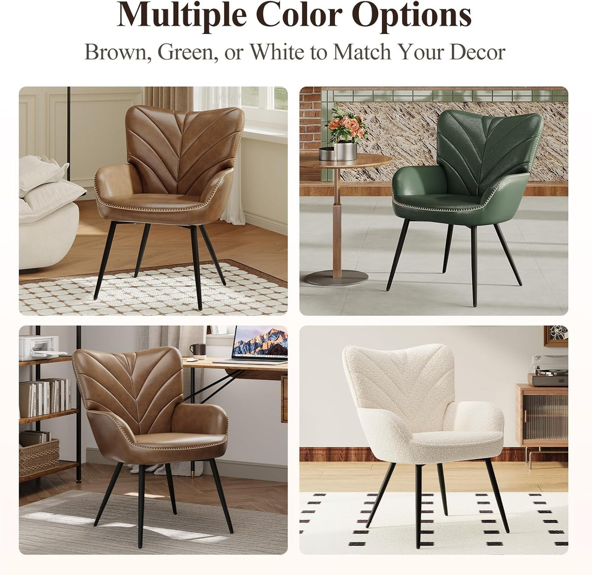 MALOL Mid-Century Sherpa Upholstered Accent Chair, Cozy Armchair with Curved Backrest, Sturdy Metal Legs, Soft Fabric Chair for Living Room, Bedroom & Reading Area,Beige