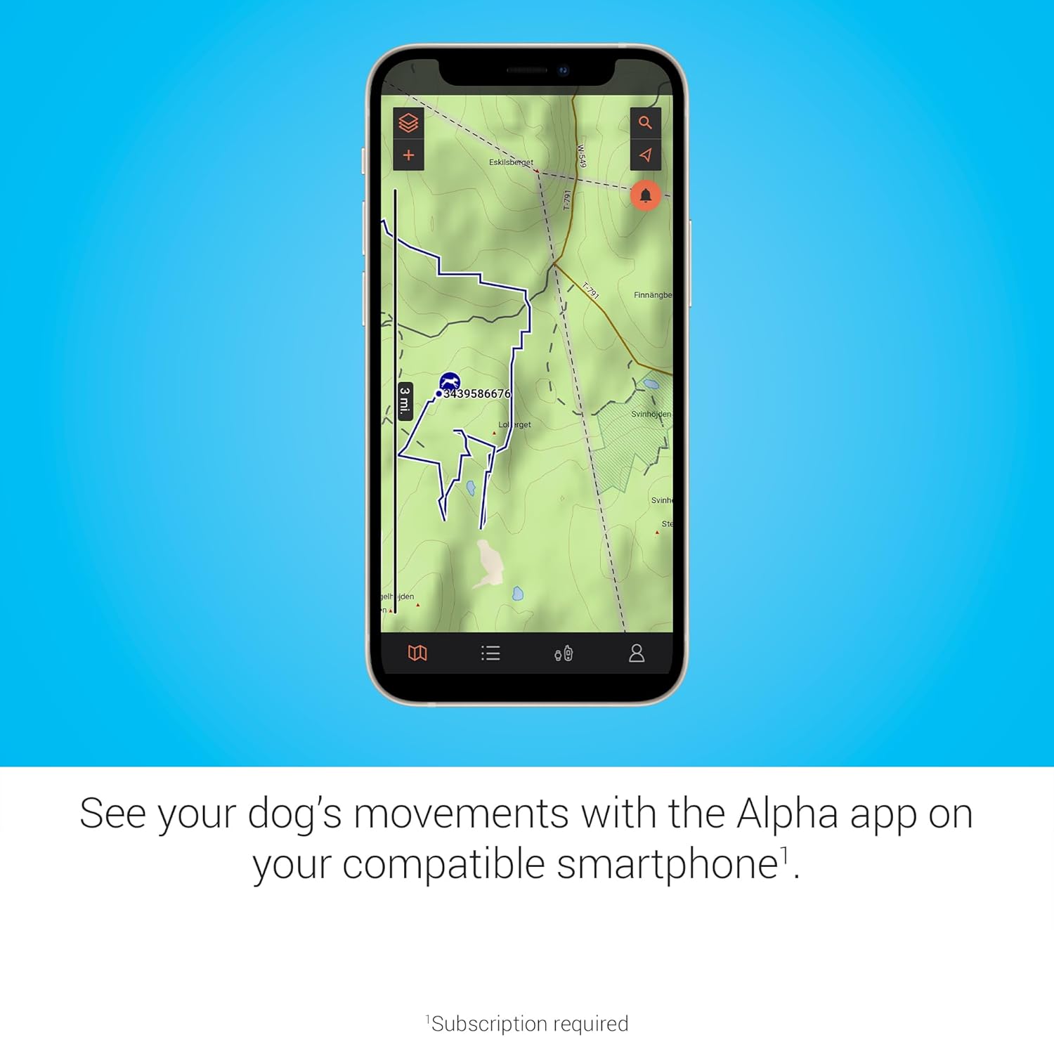 Garmin Alpha® LTE, Cellular Technology Dog Tracker, See Your Dog's Movements On Your Compatible Smartphone or Integrate it with Your Garmin Dog Tracking System to Track via VHF or LTE