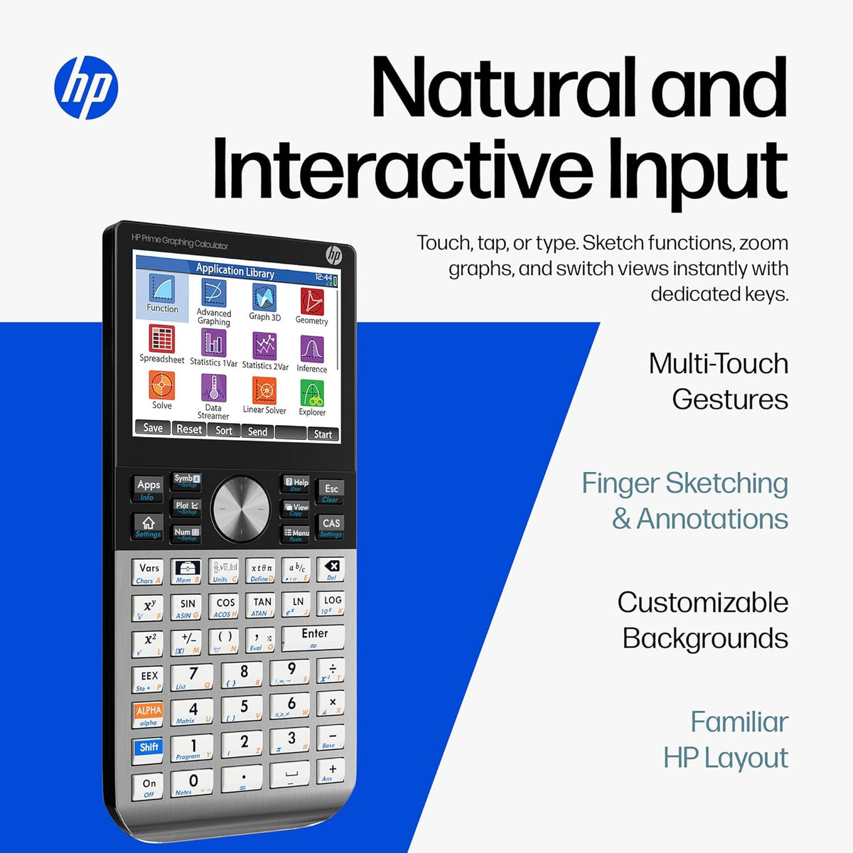 HP Prime G2 Graphing Calculator – Multi-Touch 3.5" Color Display CAS Exam Approved SAT/AP/IB Scientific Calculator for School, Highschool, College Students – Programmable, 256MB, Includes Case + Cloth