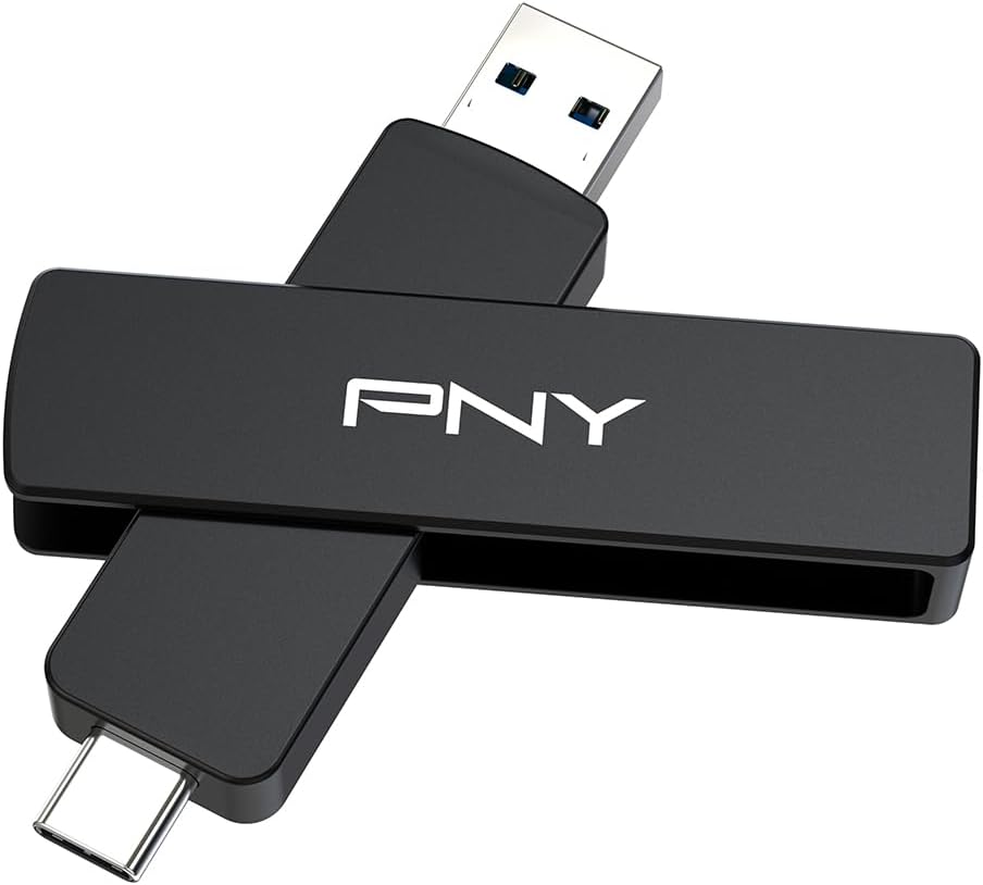 PNY 1TB Duo Link V3 USB 3.2 Gen 2 Type-C & Type-A OTG Flash Drive Extreme Speeds Read/Write 1000/800MB/s External Mobile Storage Compatible with Smartphone/Tablet/Laptops/Desktops