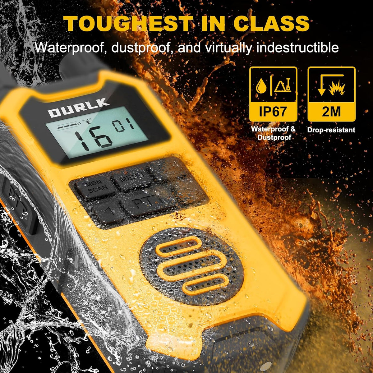Walkie Talkies for Adults Long Range - Waterproof 4 Pack Rechargeable Heavy Duty FRS Two Way Radio with NOAA Weather Alert, 2500mAh, 22 Channels 121 CTCSS, Dual PTT & Dual Charging (Type-C/Dock)