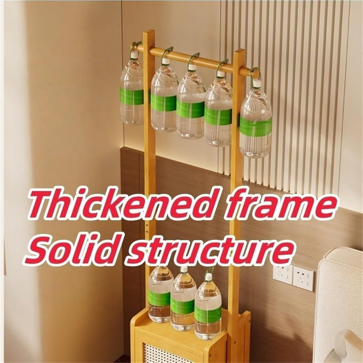 Coat Rack with Storage Cabinet Hanging Clothes Rack with Cabinet Laundry Racks Coat Holder for Entryway Decor