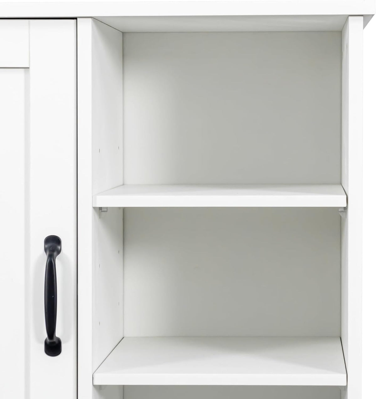 63" White Laundry Cabinet w/Dual Tilt-Out Hampers - 4 Open + 2 Adjustable Shelves, Freestanding Bathroom Organizer, 31.5 x 15.7 x 63 Inch