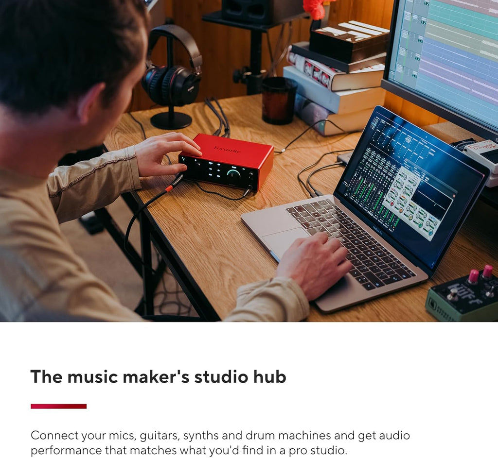 Focusrite Scarlett 4i4 4th Gen USB Audio Interface, for Musicians, Songwriters, Guitarists, Content Creators — High-Fidelity, Studio Quality Recording, and All the Software You Need to Record
