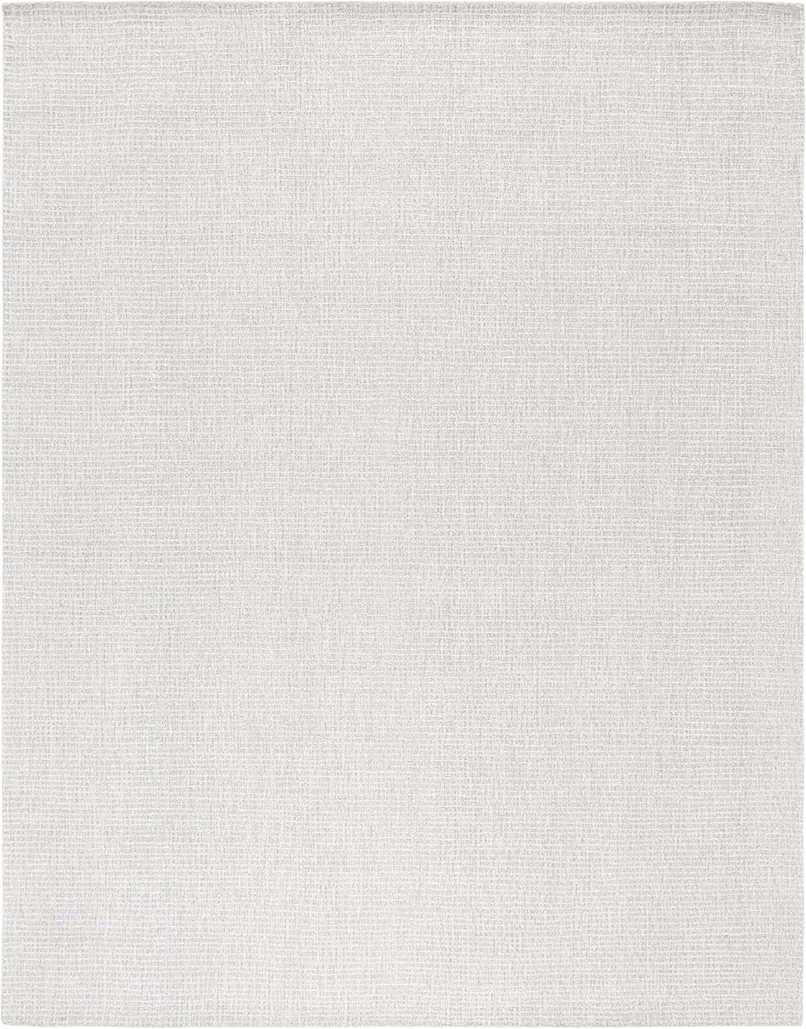 SAFAVIEH Abstract Collection Area Rug - 9' x 12', Light Grey & Ivory, Handmade Wool, Ideal for High Traffic Areas in Living Room, Bedroom (ABT468F)