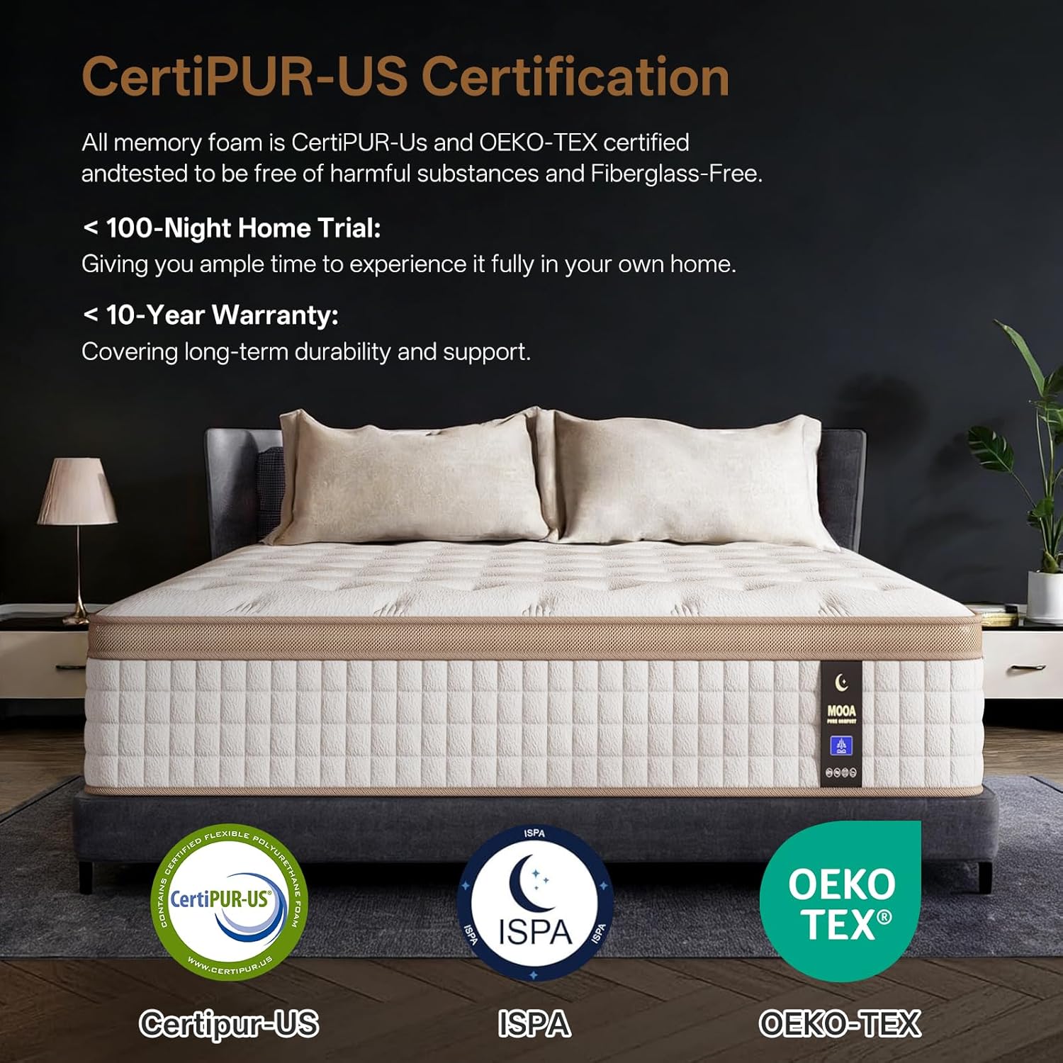 MOOA 12 Inch Queen Mattress - Mattress Hybrid Cooling Gel Memory Foam & Pocket Coils,Medium Firm Mattress in a Box for Ergonomic Spinal Support,Motion Isolation & Edge Support for Side & Back Sleepers