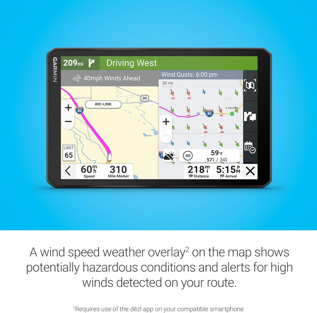 Garmin dezl OTR820 GPS Truck Navigator with 8-Inch Touchscreen Display, 1280p Resolution, and Birdseye Direct Satellite Imagery (Renewed)