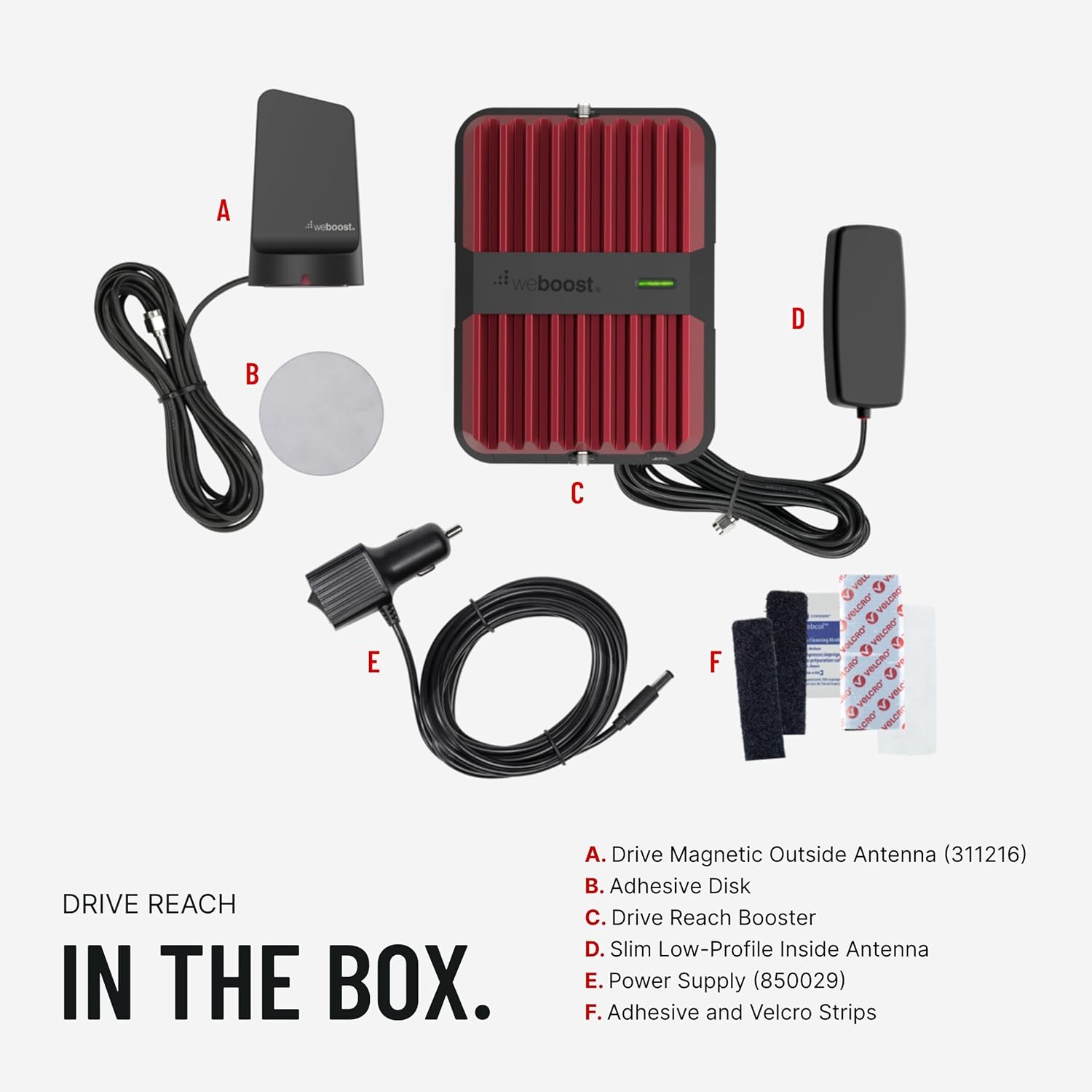 weBoost Drive Reach - Vehicle Cell Phone Signal Booster | 5G & 4G LTE | Magnetic Roof Antenna | Boosts All U.S. Carriers - Verizon, AT&T, T-Mobile | Made in the U.S. | FCC Approved (model 470154)
