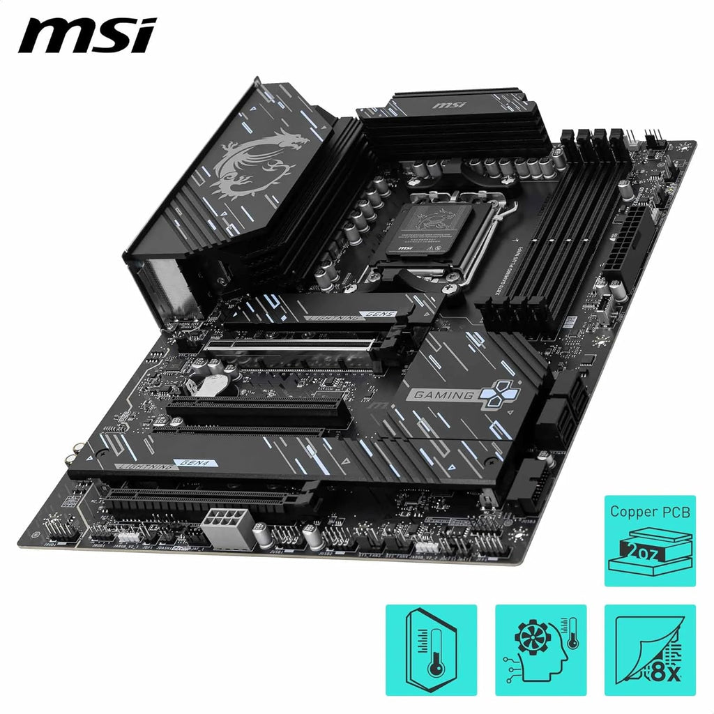 MSI X870 Gaming Plus WiFi V1 Motherboard, ATX-Supports AMD Ryzen 9000/8000/7000 Processors, AM5-60A SPS VRM, DDR5 Memory Boost 8200+ MT/s (OC), PCIe 5.0 x16 & 4.0 x16, M.2 Gen5, Wi-Fi 7, 5G LAN