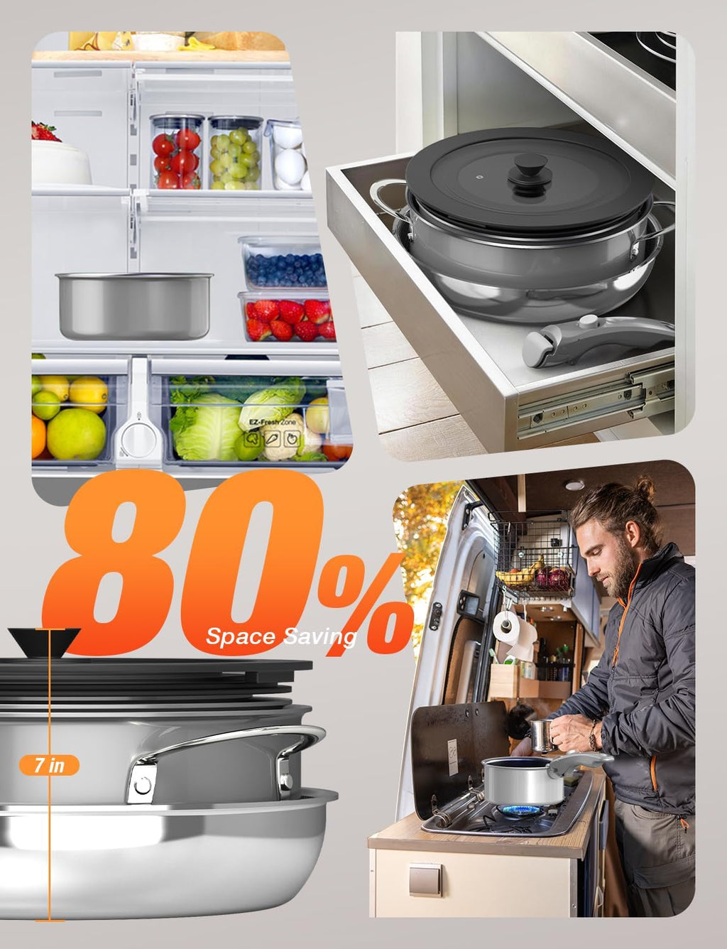 DUXANO Ceramic Pots and Pans Set Non Stick, 2026 Upgraded Hybrid Frypan, 1.5&2 QT Saucepans with Lid, Oil-less Cooking, PFAS Free Non Toxic, Induction Ready,Oven&Dishwasher Safe,Removable Handle,12PC