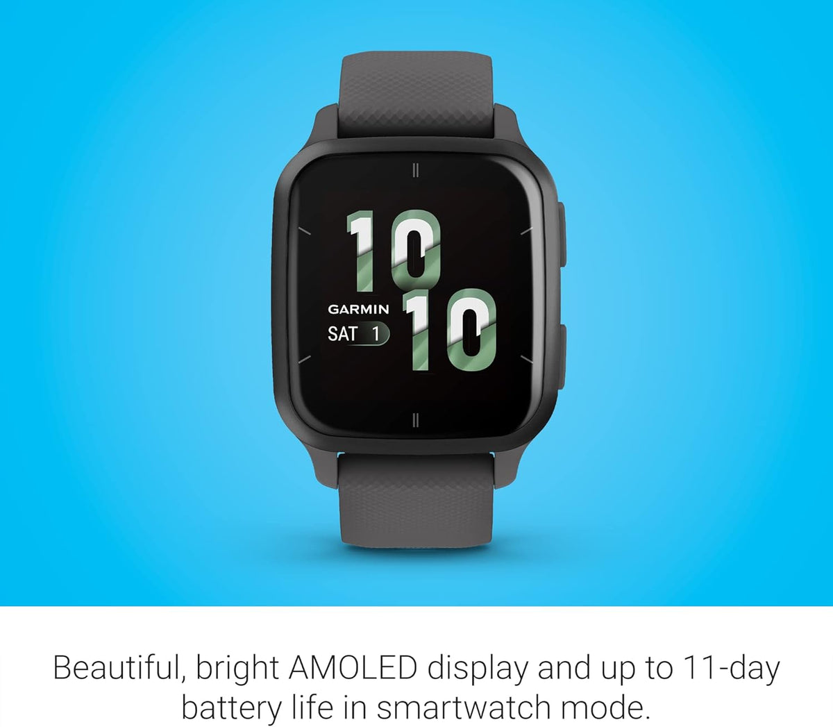 Garmin Venu® Sq 2 GPS Smartwatch - AMOLED Display, All-Day Health Monitoring, Long Battery Life, Activity & Heart Rate Tracker, Slate and Shadow Gray