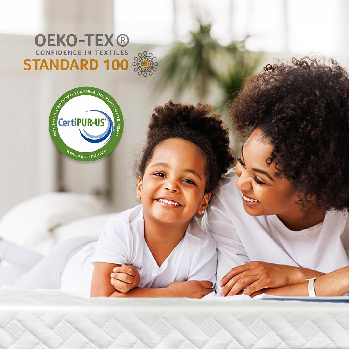 3 Inch Gel Memory Foam Mattress Topper Queen Size for Back Pain, Cooling Mattress Pad Bed Topper with Removable and Washable Bamboo Cover, CertiPUR-US & Oeko-Tex Certified – White