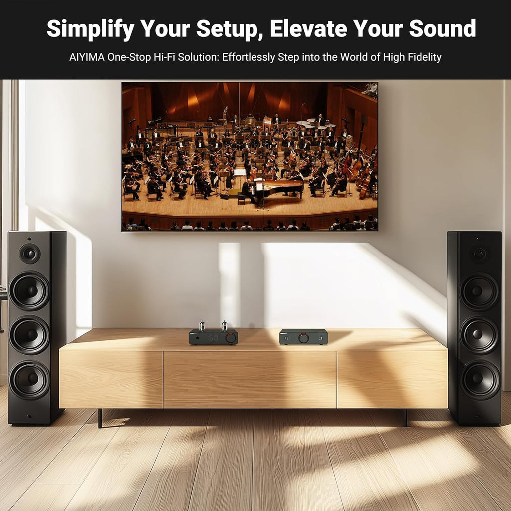 AIYIMA A20 2.1 Channel Power Amplifier,300Wx2 HiFi Fully Balanced Stereo Amp with Adjustable HPF&Sub Out,PFFB+TPA3255 Class D Amp,XLR/RCA Inputs,12V Trigger&Bypass Functions