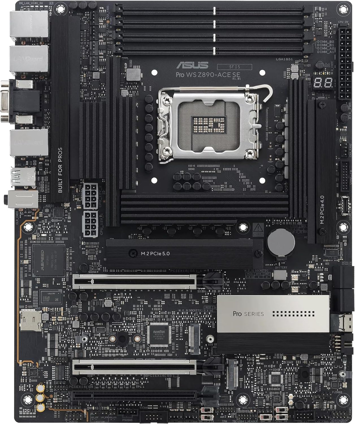 ASUS Pro WS Z890-ACE SE Z890 LGA 1851 ATX Motherboard, Intel® Core™ Ultra Series 2 Ready, Advanced AI PC-Ready, PCIe® 5.0, DDR5, 10G & 2.5G LAN, 4X M.2, USB 20Gbps, Thunderbolt™ 4, onboard BMC, AI OC