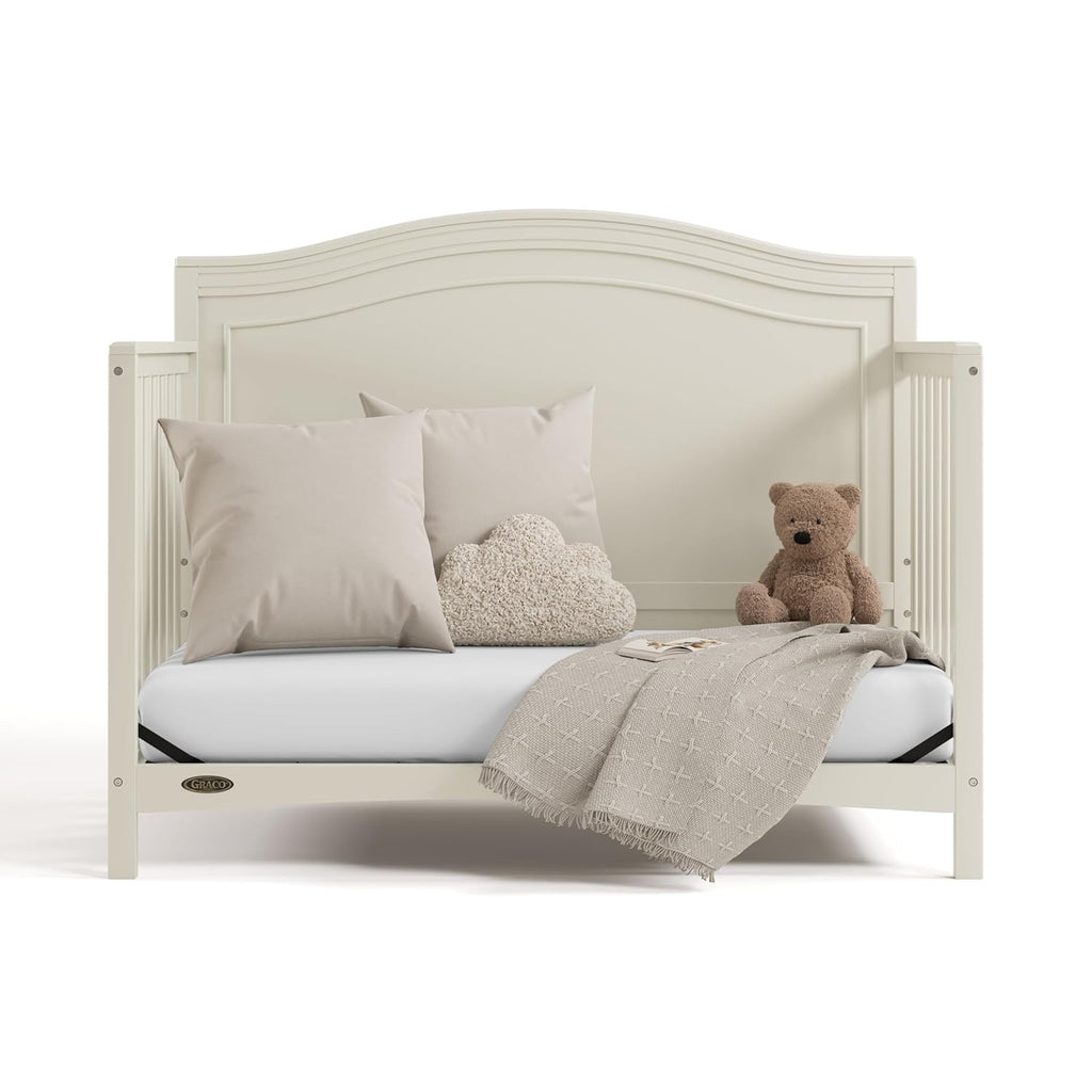 Graco Paris 4-in-1 Convertible Crib – GREENGUARD Gold Certified, Converts to Toddler Bed and Daybed, Fits Standard Full-Size Crib Mattress, Adjustable Mattress Support Base (Frosted Oat)