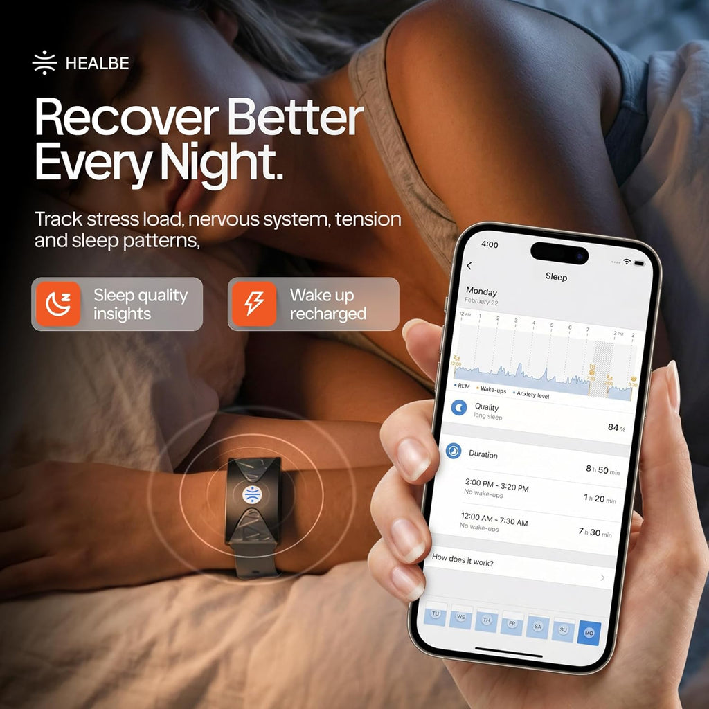 HEALBE Calorie Tracker, Automatic Calorie Intake Smart Band with App, Screen-Free Fitness Tracker, Sleep, Hydration, Stress, 24/7 Heart Rate, 5 ATM Waterproof
