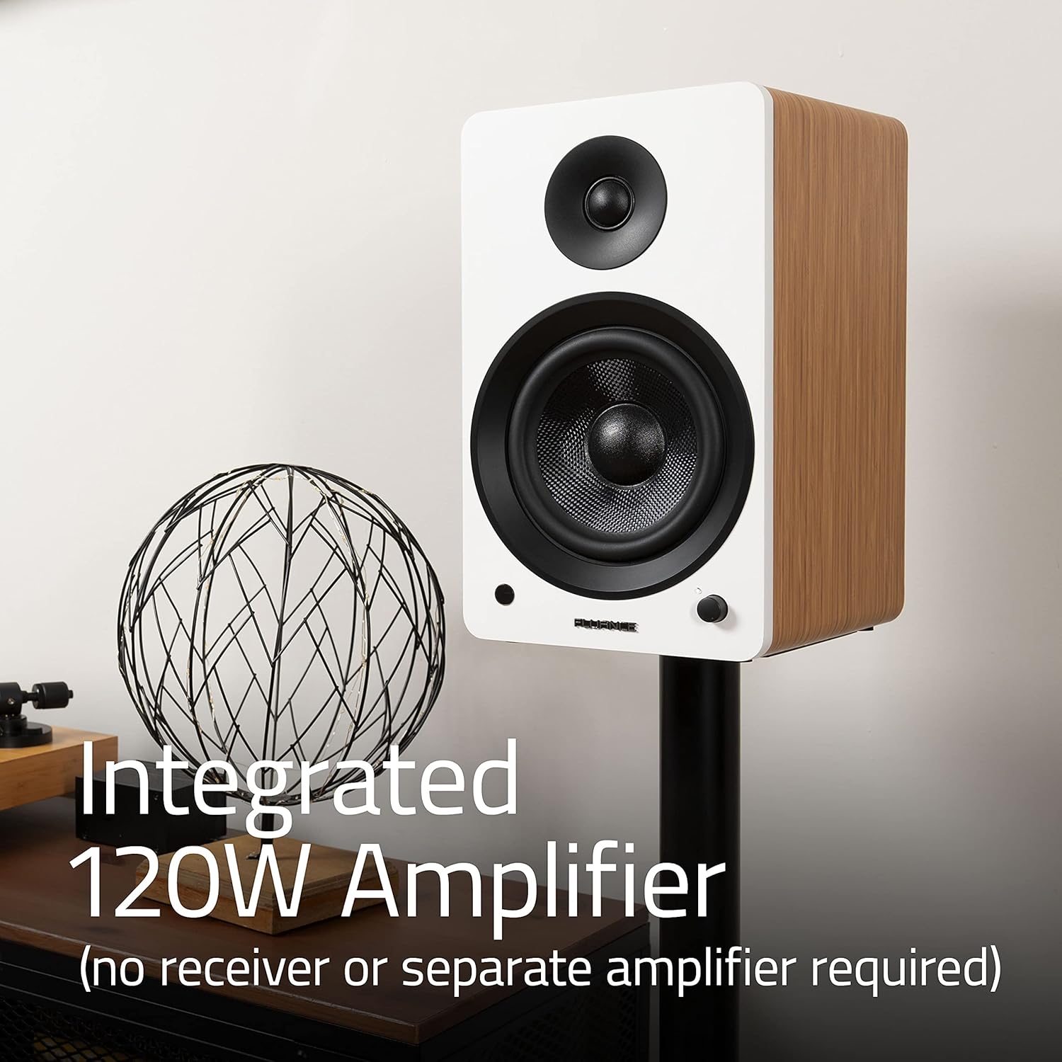 Fluance RT81+ Elite Vinyl Turntable (White) and Ai61 6.5" Stereo Bookshelf Speakers (Lucky Bamboo) Bundle: High Fidelity Sound, Detailed Audio Reproduction, Seamless Integration
