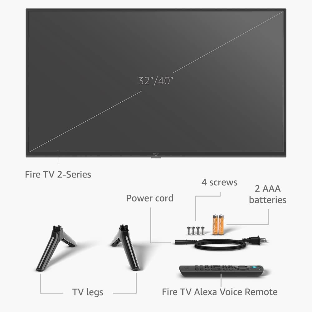 Amazon Fire TV 40" 2-Series, HD smart TV with Fire TV Alexa Voice Remote, stream live TV without cable