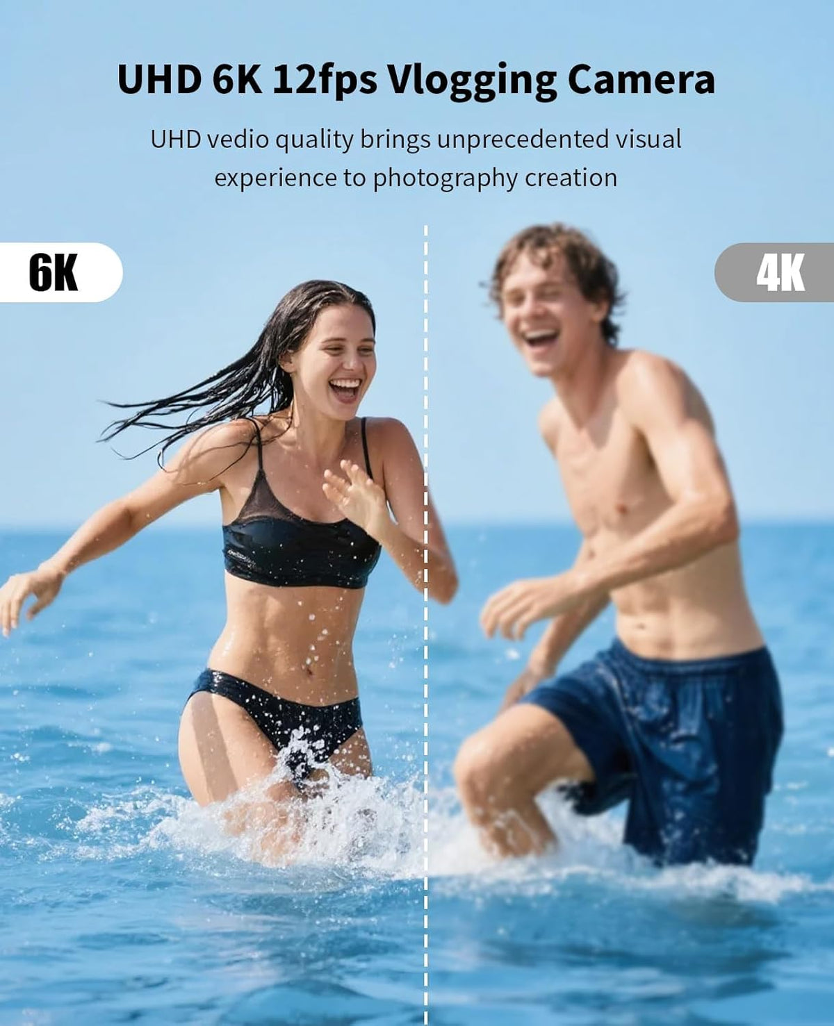 FLATIC 6K Digital Camera, 75MP Cameras for Photography with 8X Optical Zoom & Tripod, Anti-Shake Vlogging Camera with 3" 180° Flip Screen, 64GB Card, Card Reader, Vlog Travel Cameras for Teens