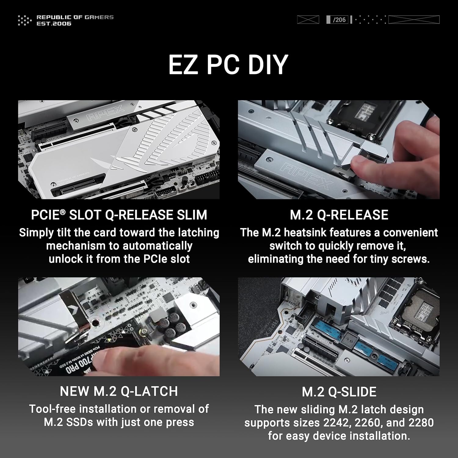ASUS Intel ROG Maximus Z890 Apex ATX Motherboard, 22+1+2+2 Power Stages,DDR5 Slots, PCIe 5.0 with Full Support for Next-gen GPUs, six M.2 Slots, WiFi 7, AI Overclocking, PCIe Slot Q-Release Slim