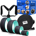 Chirp - Ultimate Back + Neck Bundle | 4-Pack Wheel Foam Roller Set for Back & Neck Pain Relief, Posture Corrector for Alignment & Support, 500lb Capacity, Includes Carrying Case, Mint