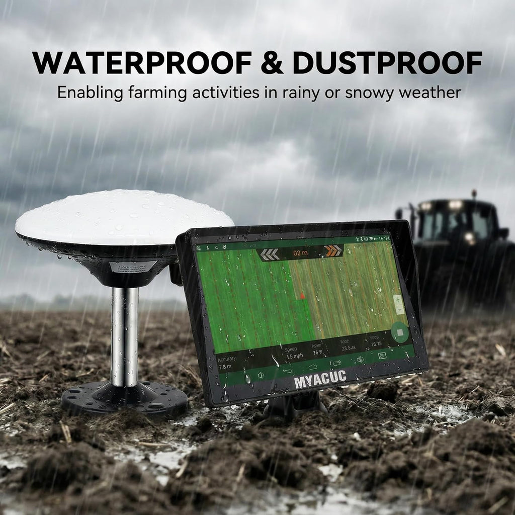Tractor GPS Navigator for Precision Farming, GNSS Agricultural Farming Navigator with 9" Touch Screen Suitable for Spraying Plowing and Sowing Farmland Activities Automatic Positioning