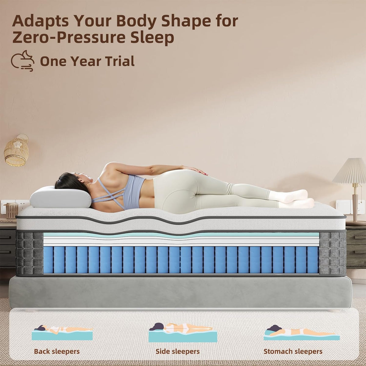 PUBPLON Full Size Mattress, 12 Hybrid Full Mattress in a Box, Medium Firm, Memory Foam & Pocket Springs for Pressure Relief, Motion Isolation, CertiPUR-US Certified, Fiberglass Free, 365 Night Trial