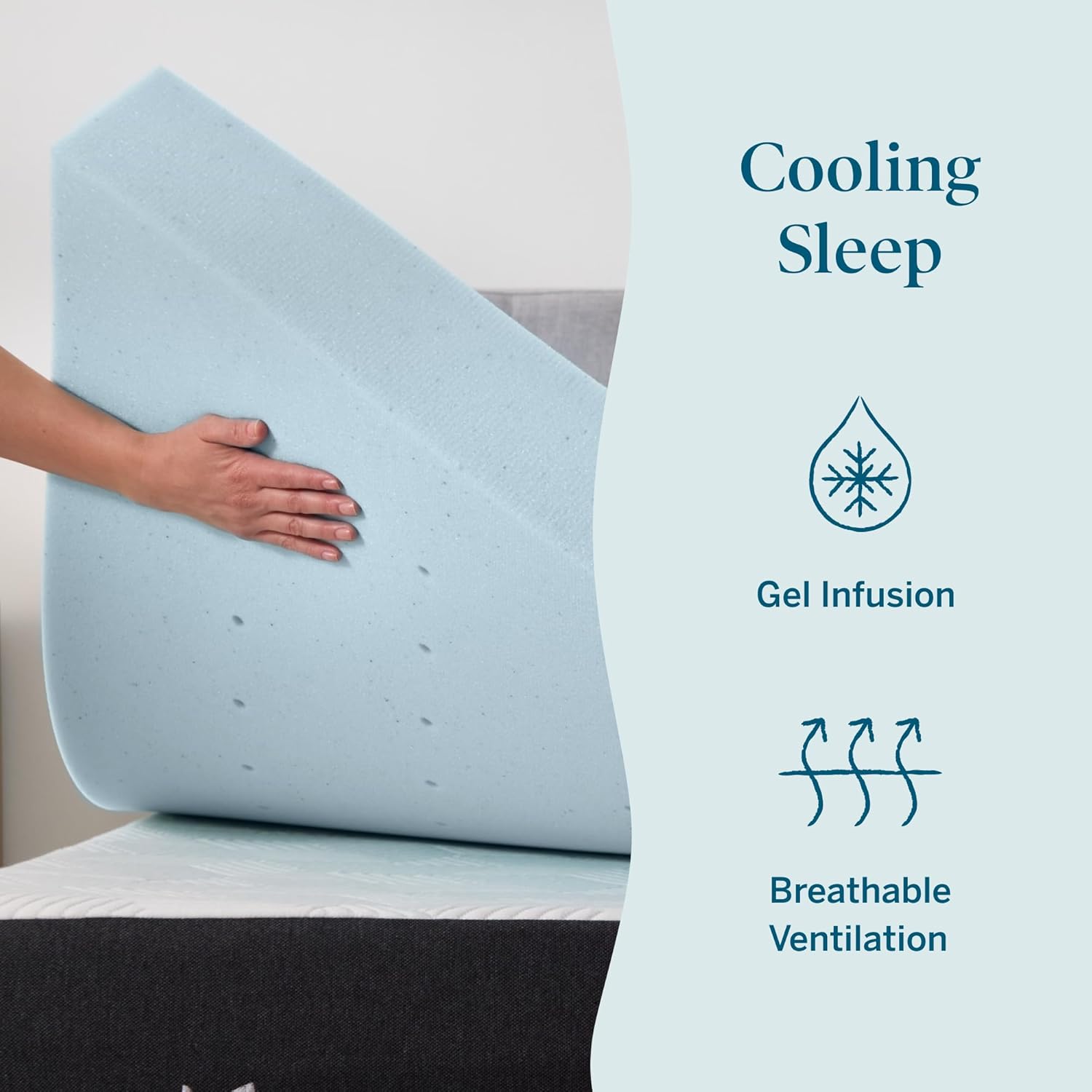 Lucid 4 Inch Memory Foam Mattress Topper, Queen Size – Cooling Gel Bed Topper – Preassure-Relieving Ultra Plush Feel – Ventilated Breathable Design – CertiPur Certified - Dorm Room Essentials