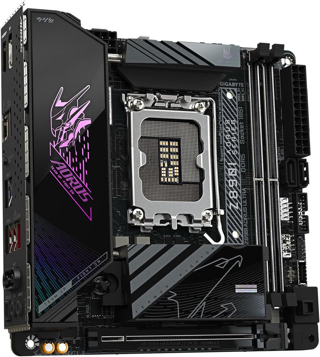 GIGABYTE Z890I AORUS Ultra Ultra Core (Series 2) LGA 1851, Mini-ITX, DDR5, 2X M.2, PCIe 5.0, Thunderbolt 4, WIFI7, 2.5GbE LAN, EZ-Latch