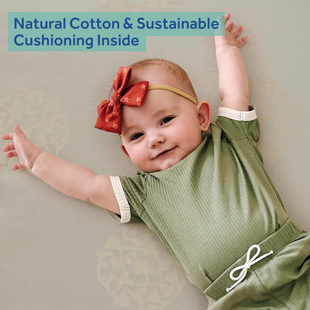 Sealy Baby Cotton Cozy Rest Breathable 2 Stage Waterproof Crib Mattress plus Toddler Bed Fit, 204 Coils & Soft Coton Cover, GREENGUARD Gold Certified, Safety & Quality Tested, Made in USA, 52"X28"