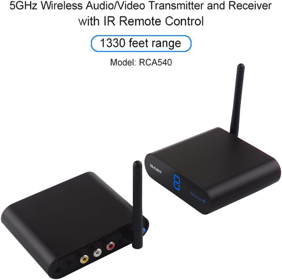 AV540 5.8G Wireless AV Transmitter Receiver Audio Video TV AV Signal Sender Receiver with IR Romote 400M /1330FT