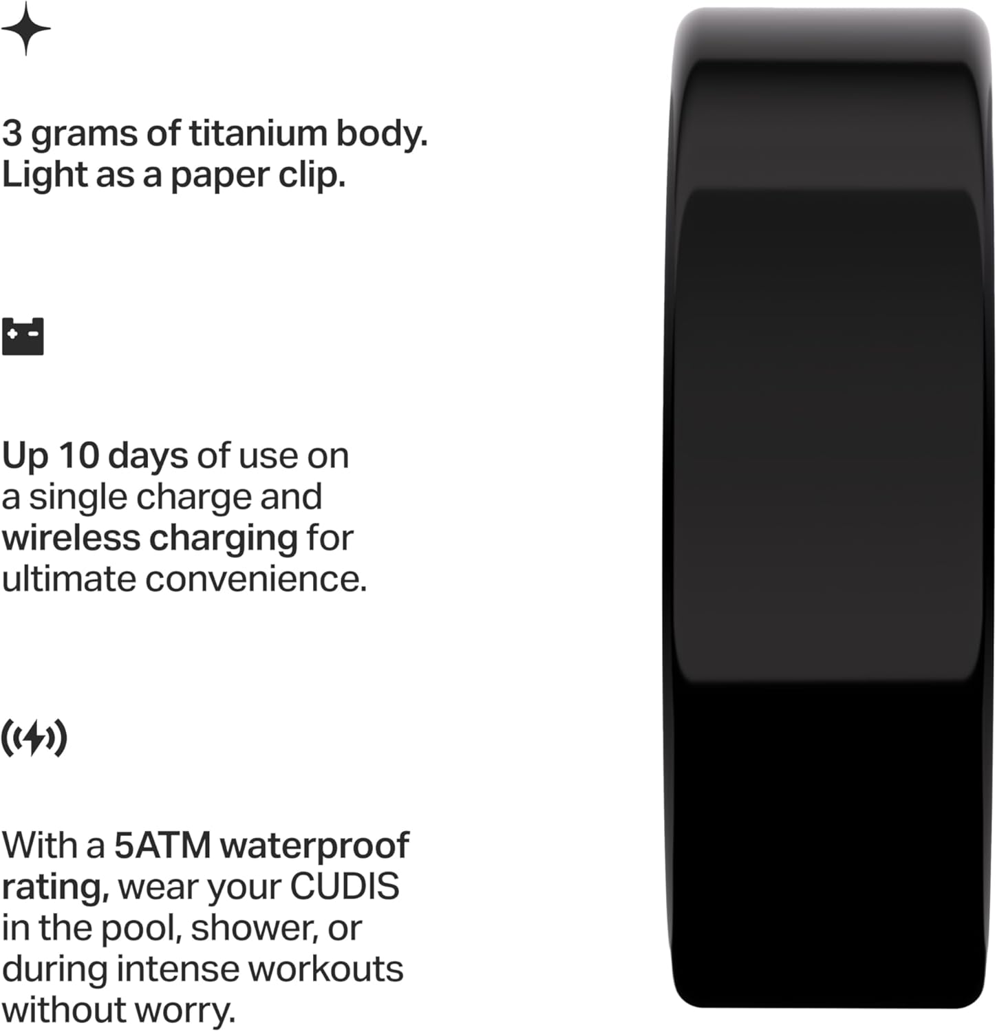 002 - AI Smart Ring, No Subscription Fee, 10-Day Battery Life, Sleep/Sport/Stress/Heart Rate/HRV/Blood Oxygen/Women's Health/Biological Age Tracker, Titanium, 5ATM Waterproof (Black, 9)