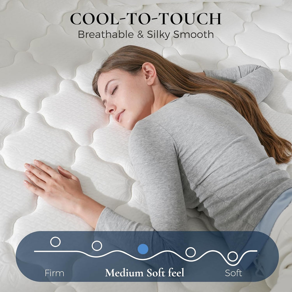 14 Inch Queen Hybrid Mattress in a Box, Plush Mattress with Gel Memory Foam & Individually Pocketed Springs, Pressure Relief & Motion Isolation, CertiPUR-US Certified, 100-Night Sleep Trial