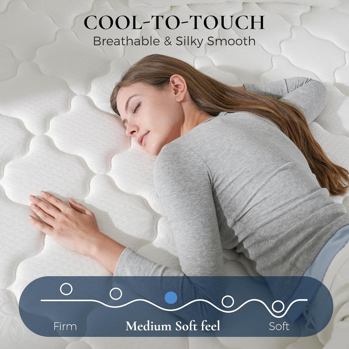 14 Inch Queen Hybrid Mattress in a Box, Plush Mattress with Gel Memory Foam & Individually Pocketed Springs, Pressure Relief & Motion Isolation, CertiPUR-US Certified, 100-Night Sleep Trial