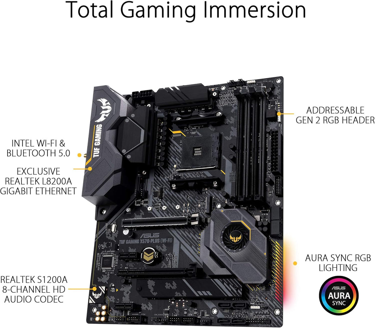ASUS AM4 TUF Gaming X570-Plus (Wi-Fi) AM4 Zen 3 Ryzen 5000 & 3rd Gen Ryzen ATX Motherboard with PCIe 4.0, Dual M.2, 12+2 with Dr. MOS Power Stage