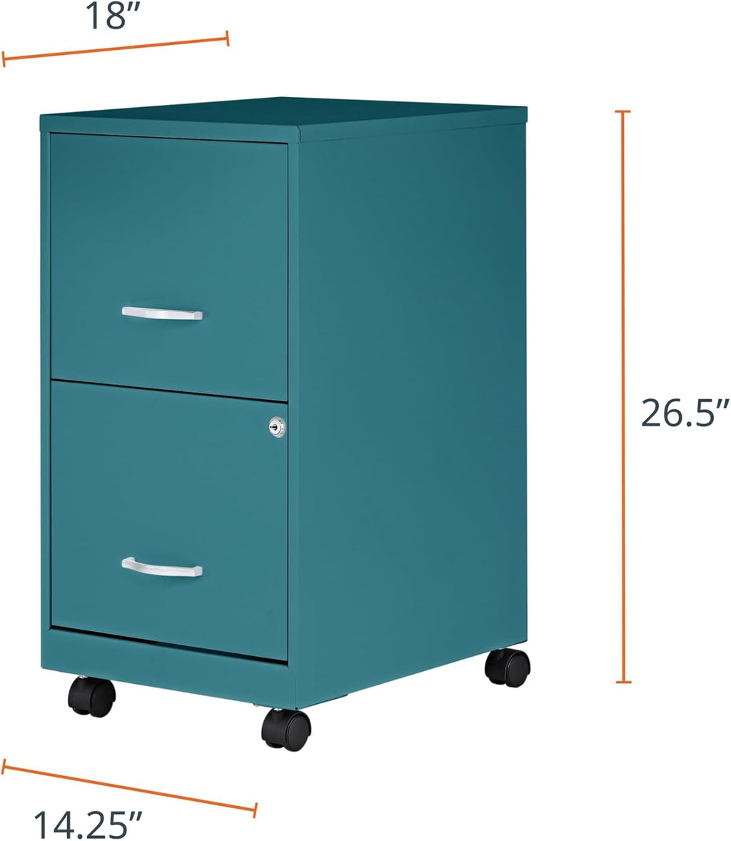 Lorell LYS SOHO File/File Mobile Cabinet, Teal