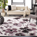 SAFAVIEH Adirondack Collection Area Rug - 9' x 12', Ivory & Purple, Floral Watercolor Design, Non-Shedding & Easy Care, Ideal for High Traffic Areas in Living Room, Bedroom (ADR127L)