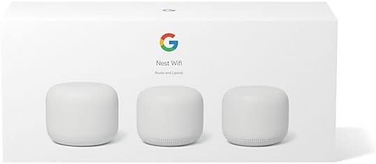 Google Nest WiFi Router 3 Pack ( One Router & Two extenders) 2ndGEneration 4x4 AC2200 Mesh Wi-Fi Routers with 6600 Sq Ft Coverage (Renewed)