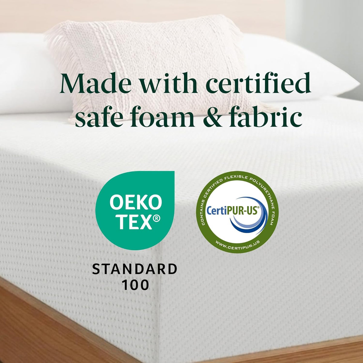 Zinus Green Tea Memory Foam Mattress 12 Inch, Pressure-Relieving Comfort & Full-Body Support, Naturally Fresh, Medium Firm Feel, CertiPUR-US & Oeko-TEX Certified Safe Materials, King