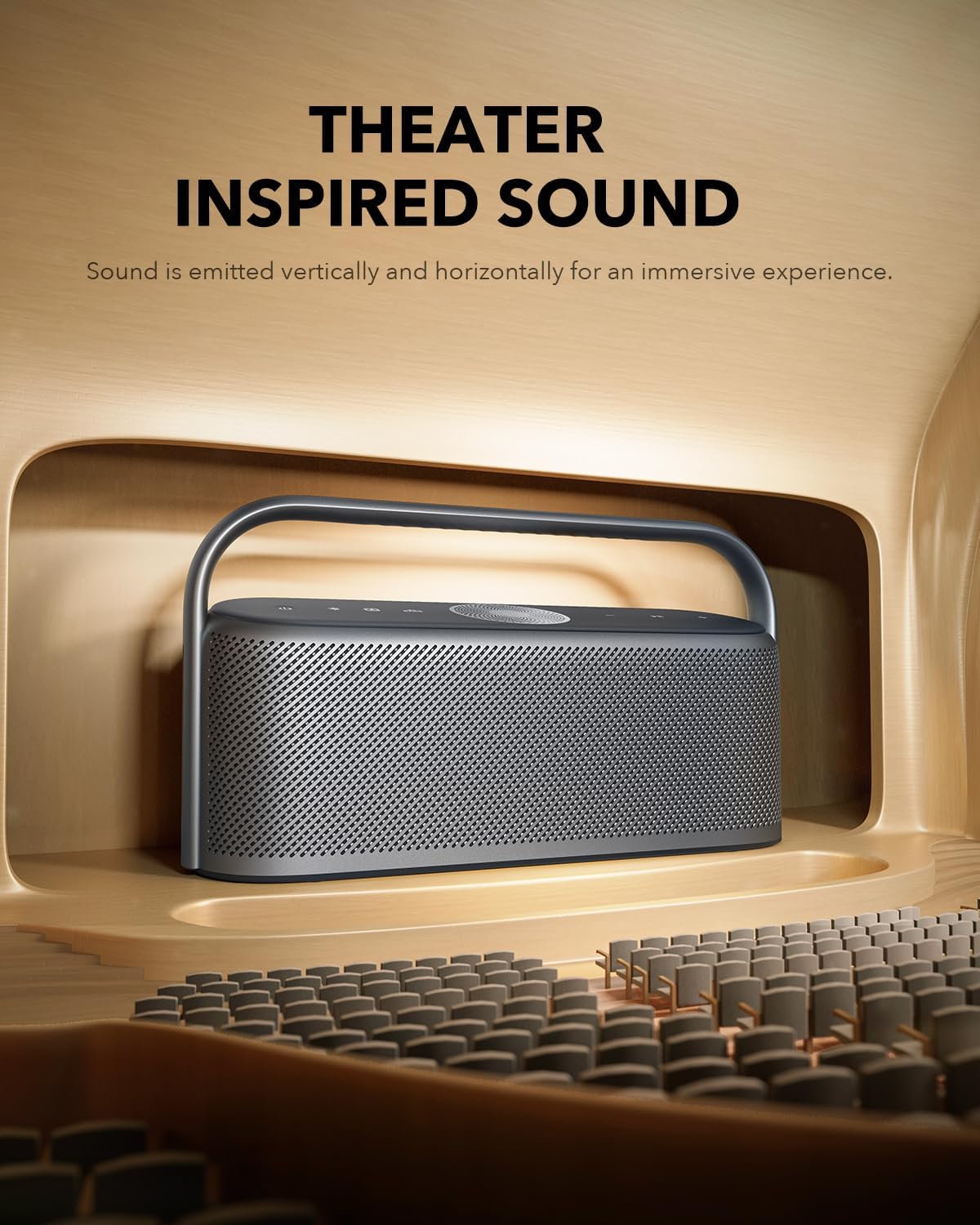 Soundcore Motion X600 Portable Bluetooth Speaker with Spatial Audio, 50W Sound, IPX7 Waterproof, Pro EQ, AUX-in, for Home, Office, Backyard and Bathroom Use (Blue)