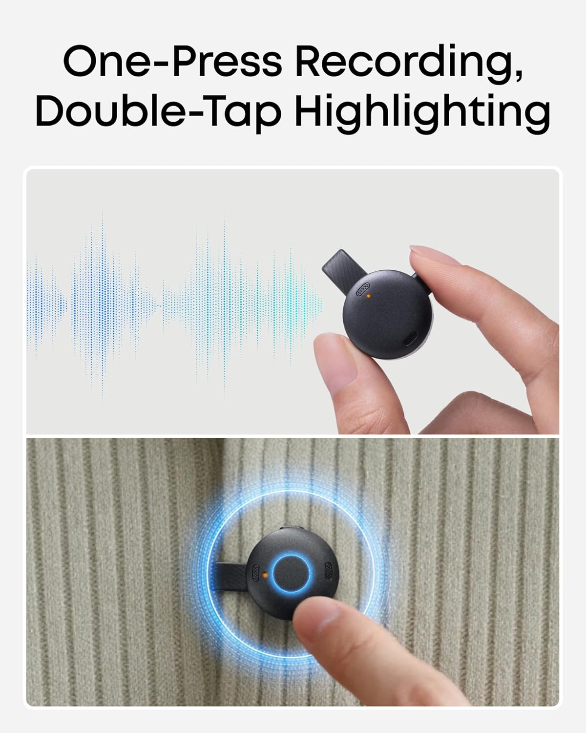 soundcore Work by Anker, Coin-Sized AI Voice Recorder, AI Note Taker for Meetings & Lectures, AI Transcription, AI Gadget, Cross-Meeting Summary, MFi Certified