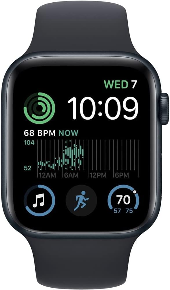 Apple Watch SE (2nd Gen) (GPS + Cellular, 40mm) - Midnight Aluminum Case with Midnight Sport Band, M/L (Renewed)