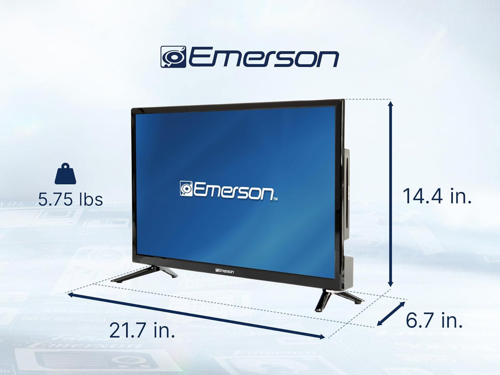 Emerson ETD-2450 24" Class LED HDTV with Built-in DVD Player, 720p HD, HDMI/USB Inputs, Digital Tuner, Slim Design, Wall Mountable, Energy Efficient, and Parental Control Features