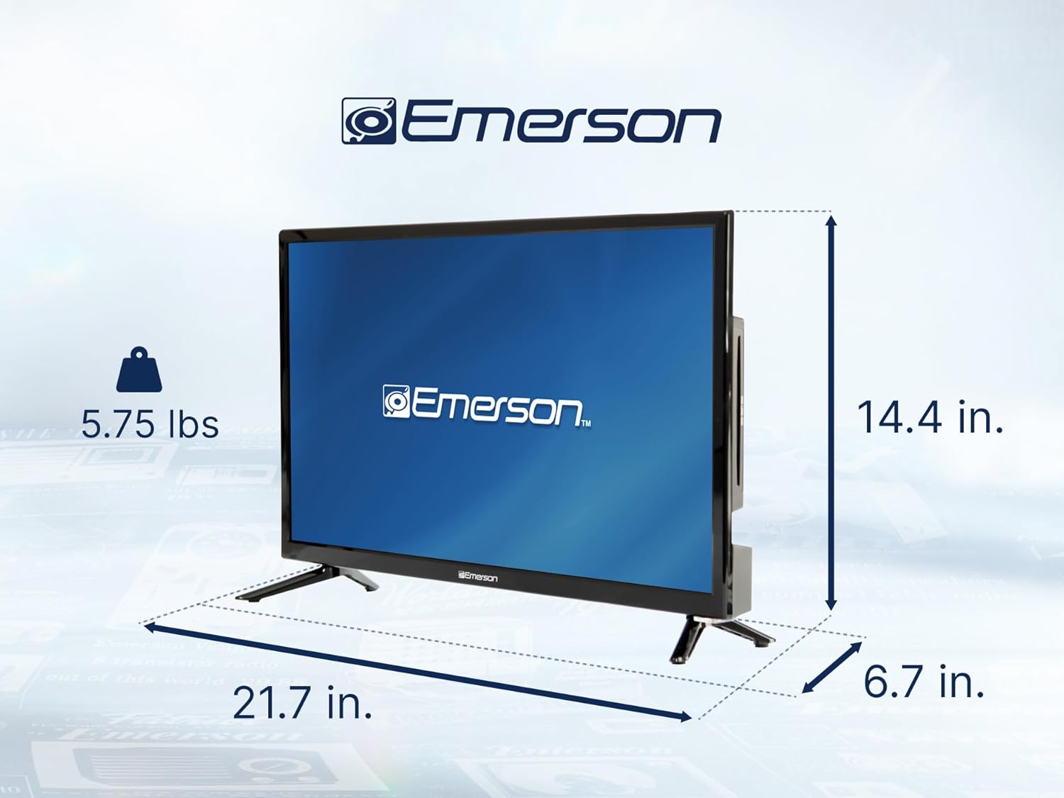 Emerson ETD-2450 24" Class LED HDTV with Built-in DVD Player, 720p HD, HDMI/USB Inputs, Digital Tuner, Slim Design, Wall Mountable, Energy Efficient, and Parental Control Features