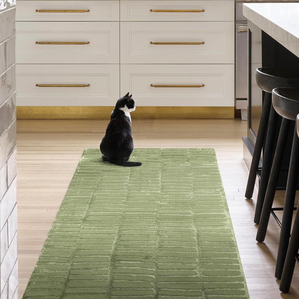 nuLOOM Kailani Green, 6'7" x 9', Geometric, Soft and Cozy, High Traffic, Stain Resistant, Easy Clean, Durable Washable Area Rug for Bedroom, Living Room, Dining Space, Den, Foyer, Entryway