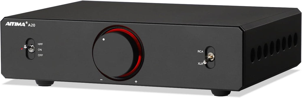AIYIMA A20 2.1 Channel Power Amplifier,300Wx2 HiFi Fully Balanced Stereo Amp with Adjustable HPF&Sub Out,PFFB+TPA3255 Class D Amp,XLR/RCA Inputs,12V Trigger&Bypass Functions